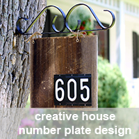 creative house number plate
