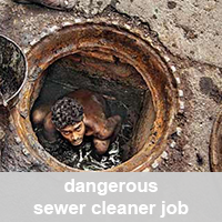 dangerous sewer cleaner job